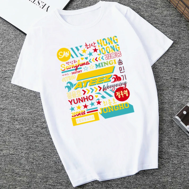 Kpop Group Ateez T Shirt Tshirt Tops Hongjoong Seonghwa Yunho Yeosang San Mingi Wooyoung Jongho Ateez A Teenager Z T Shirts Aliexpress