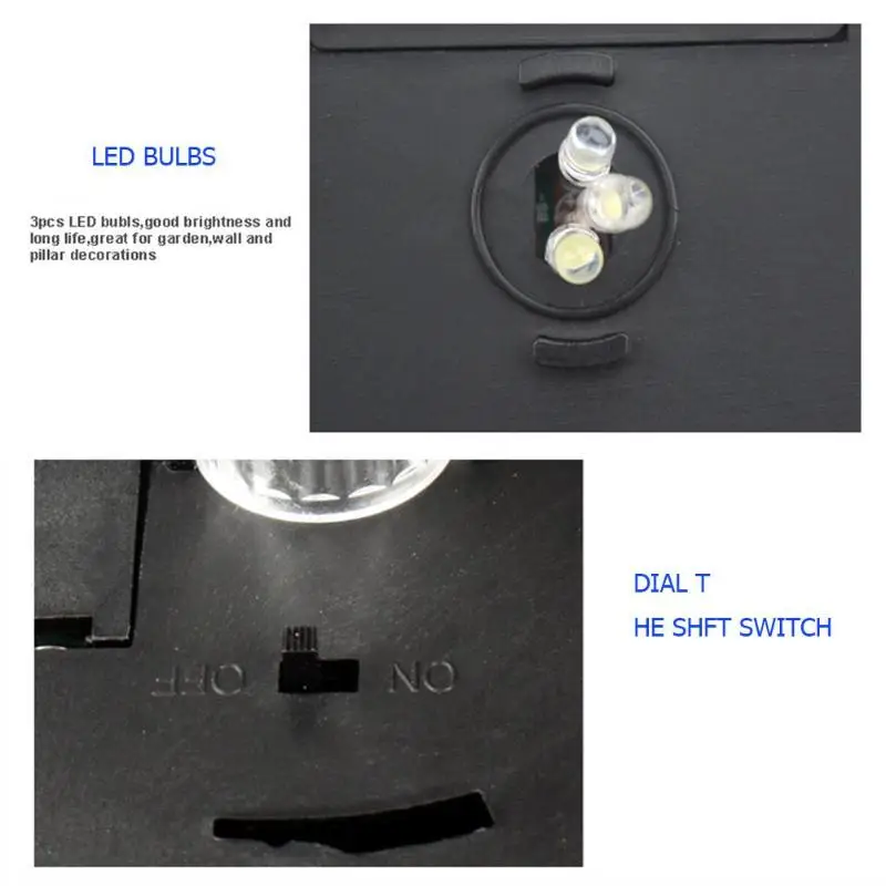 Двойное использование 3LED солнечной энергии столб лампа ABS и Crylic красивый белый/теплый свет открытый дворцовый газон декоративный свет для сада