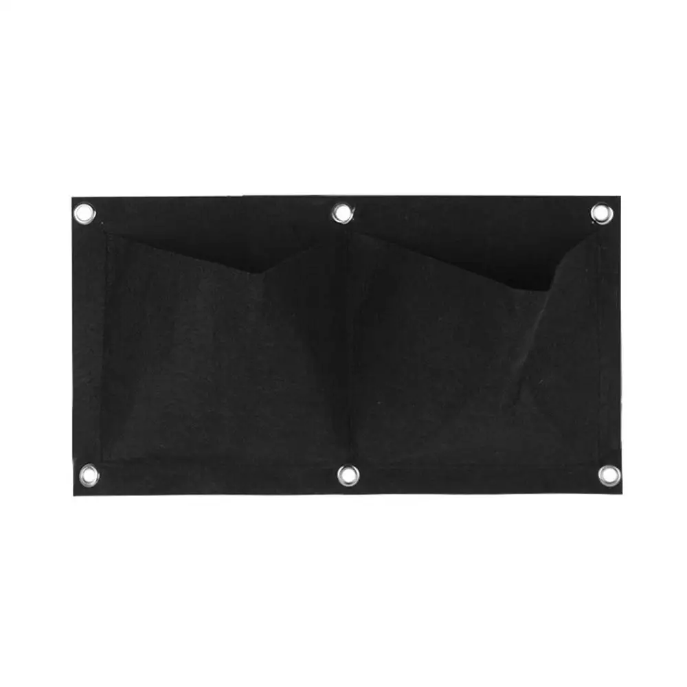 2 pockets Карманная настенная Нетканая войлочная посадочная сумка вертикальная садовая сеялка вешалки для выращивания цветов на открытом воздухе в помещении контейнерные горшки - Цвет: 2 pockets