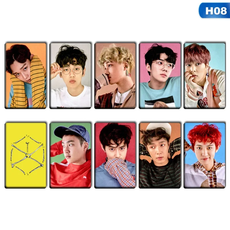 H08 10 шт./компл. Youpop KPOP EXO точные LOTTO Plant 3 EX'ACT альбом самодельные бумажные карты Signature подписи LOMO фото карта Фотокарта - Цвет: H08