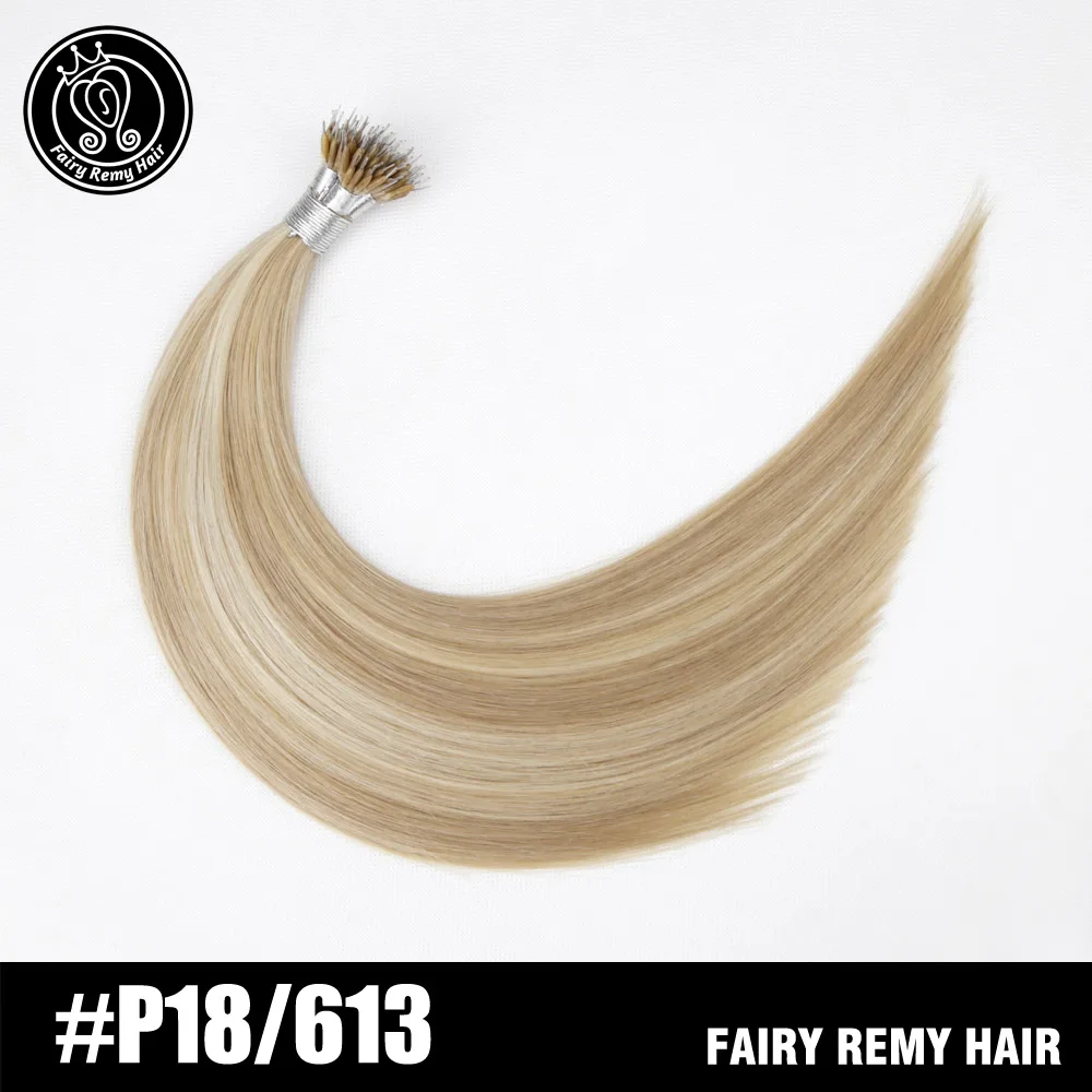 # P18/613 Сказочные волосы remy 0,8 г/локон 16 дюймов Remy микро бусины для наращивания волос в нано кольцах ссылки российские натуральные волосы Платина блонд цвет 40 г - Цвет: # P18/613