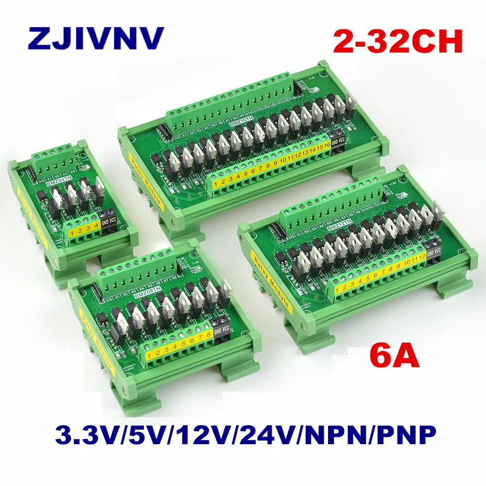 

4-32 Channels IO Card PLC Signal Amplifier Board PNP NPN Conversion Input Optocoupler Isolation Transistor tigger voltage 24V