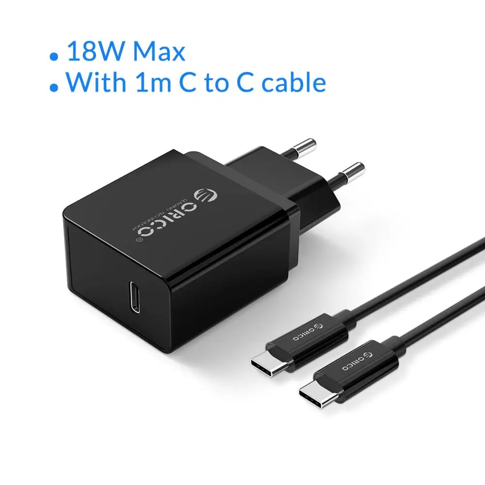 ORICO 18 Вт PD2.0 usb type C зарядное устройство Быстрая зарядка PD 2,0 быстрое зарядное устройство для iPhone 11Pro iPhone 11Pro Max xiaomi huawei - Тип штекера: Black with cable