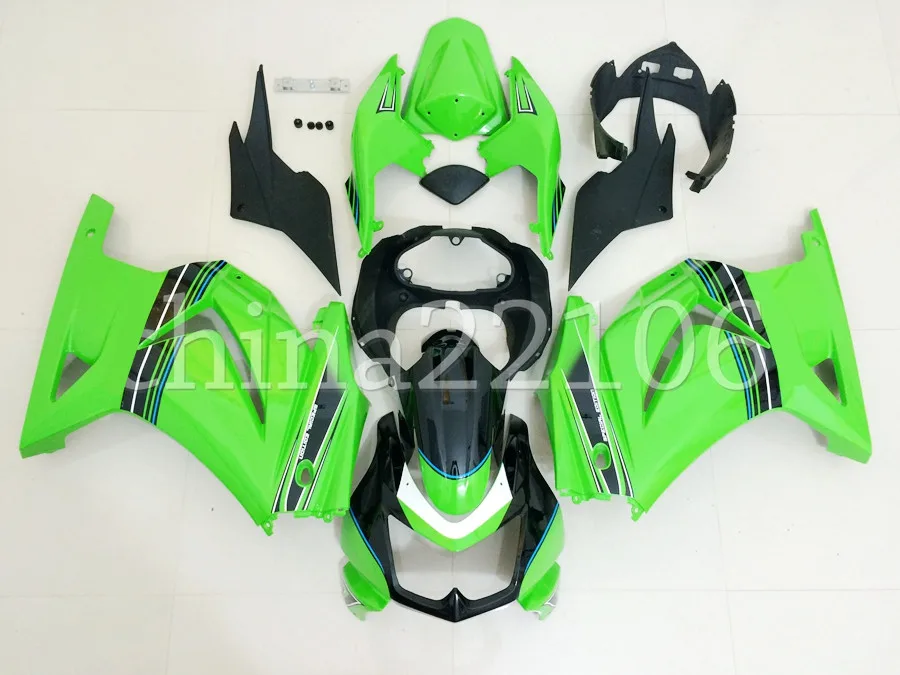 ABS Обтекатели комплект подходит для Kawasaki Ninja 250 EX250 ZXR250 2008- 08 09 10 11 12 13 14(литья под давлением) Пользовательские Зеленый Прохладный