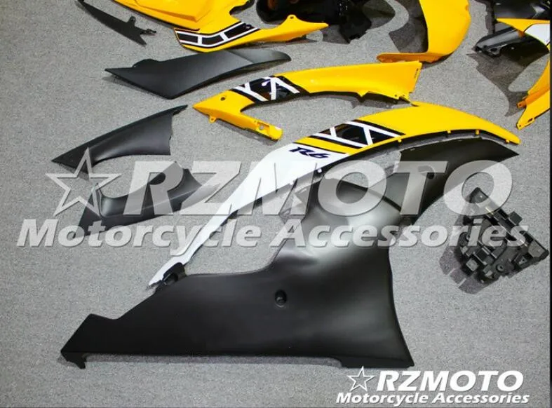 Набор впрыскивателей Мотоцикл Обтекатели Fit для YAMAHA YZF-R6-600 2008- 08-16 обтекателя Кузов Набор изготовленный на заказ желтого и черного цвета