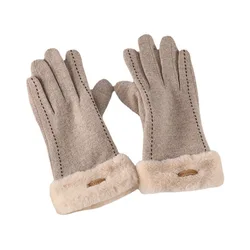 Winter Wool Warm Gloves Korean Female Touch Screen Outdoor Driving Riding Gym Gloves
