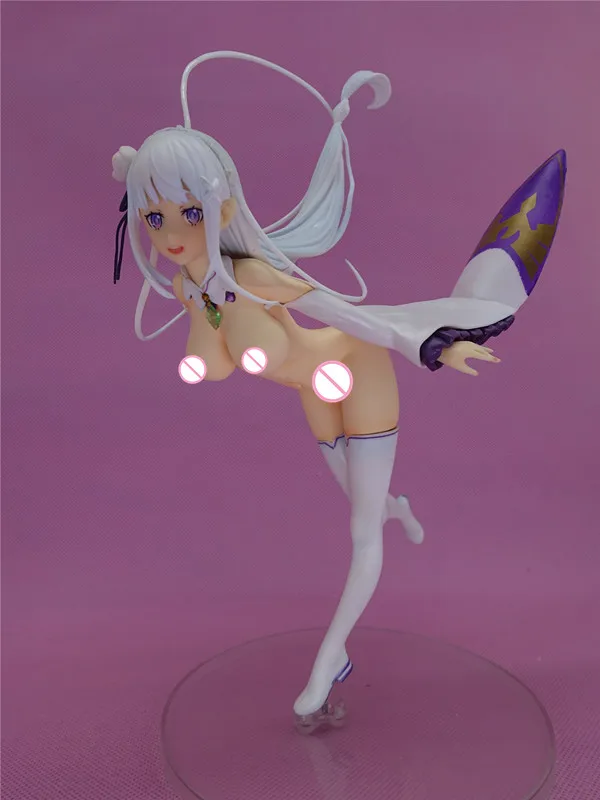 Японский аниме пикантная кукла Re:Zero kara Hajimeru Isekai Seikatsu Эмилия голая Аниме фигурки