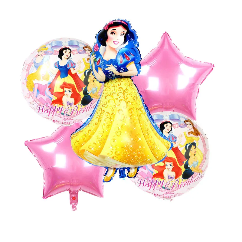 Белоснежка Девушка шары в форме принцесс ребенок розовый счастливый день рождения вечерние украшения дети звезда Сказочный душ сюрприз - Цвет: snowwhite set3
