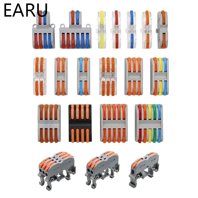 SPL-1/2/3/4 Dual Head Mini Quick Fast Wire Connector Universal Wiring Cable Push-in Conductor Terminal Block LED Lamp | Обустройство