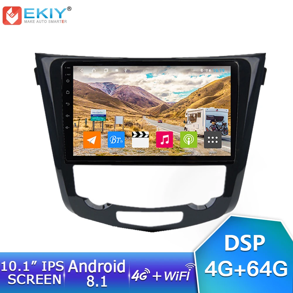 EKIY 10,1 'ips Android 8,1 Автомобильный мультимедийный радио 4G+ 64G для Nissan X Trail- gps навигация Navi авто стерео аудио плеер