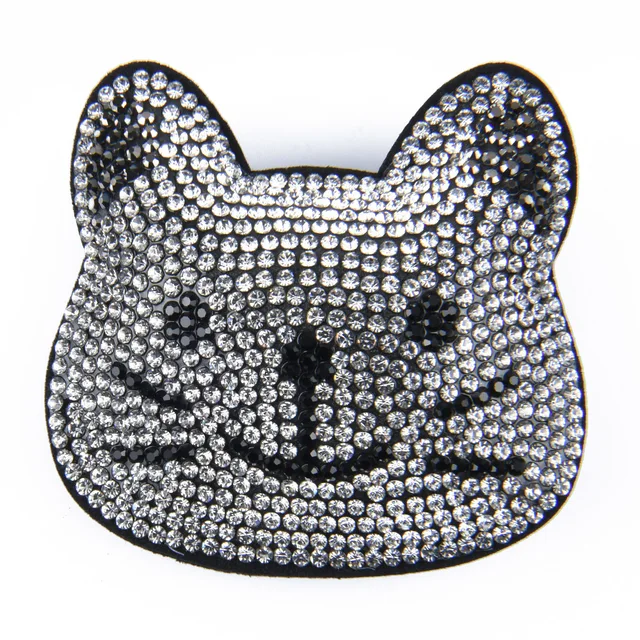 Hot Sale 1 Pcs Full Crystal Fabric Croc Shoe Charms Bling Embroidery Pink Shoes Decorations Grey Bear Clog Shoes Accessories b6021