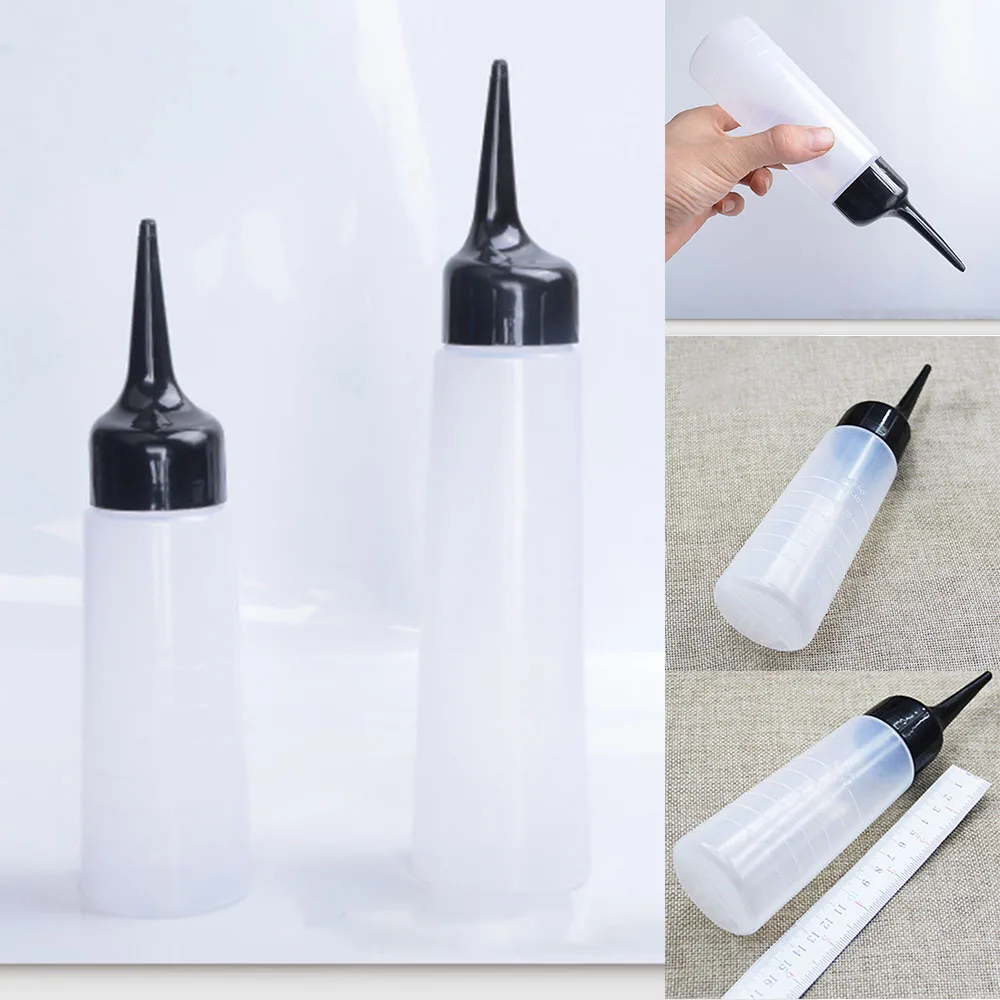 Small Soft Plastic Salon Hair Color Measuring Applicator Bottle With Scale  Hairdressing Supplies Shampoo Bottle