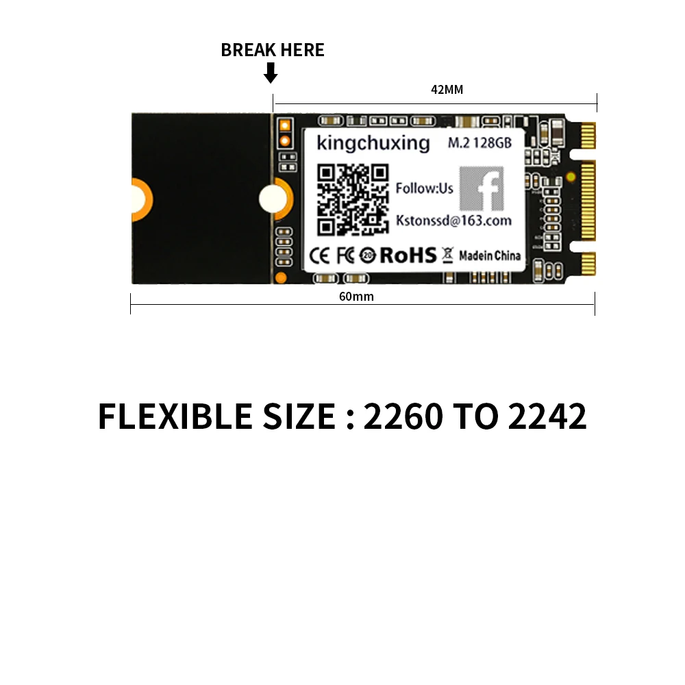 Kingchuxing M2 SSD 128GB 2242 2260 ngff sata Ноутбук Настольный ультратонкий внутренний игровой Экстремальный твердотельный диск жесткий диск