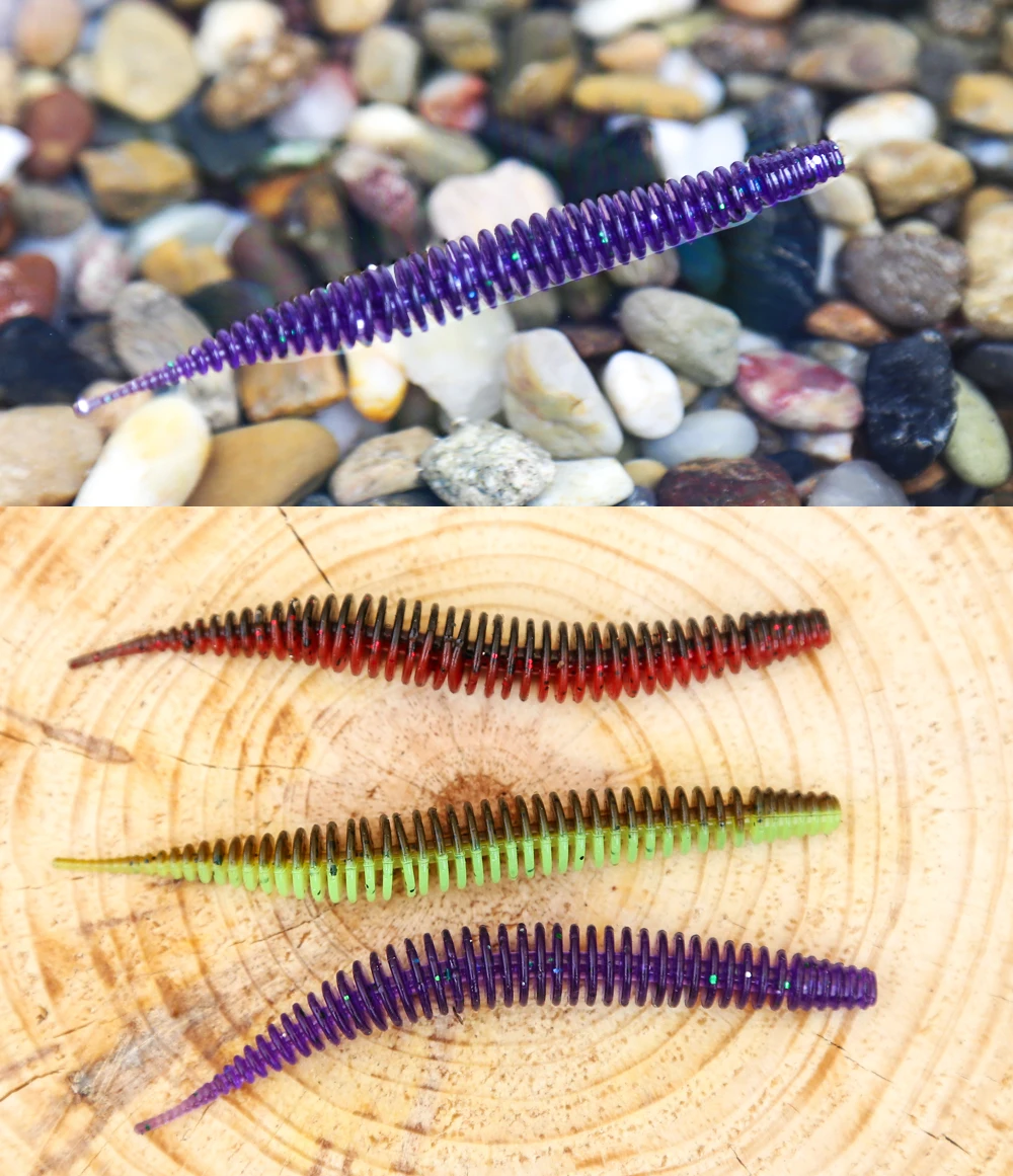B&U Sparkly 80mm Angelköder Weichköder Wurm Shad Silikonköder Larven-Wobbler für Hecht und Barsch Swimbait Künstlicher Weichköder – Detail 12