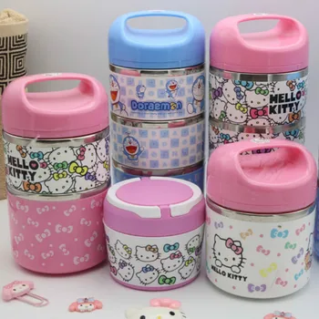 

Three-layer Japanese-style Cute Stainless Steel Insulated Bucket Lunch Box Lunch Box Lunch Box Portable Portable Insulation Pot