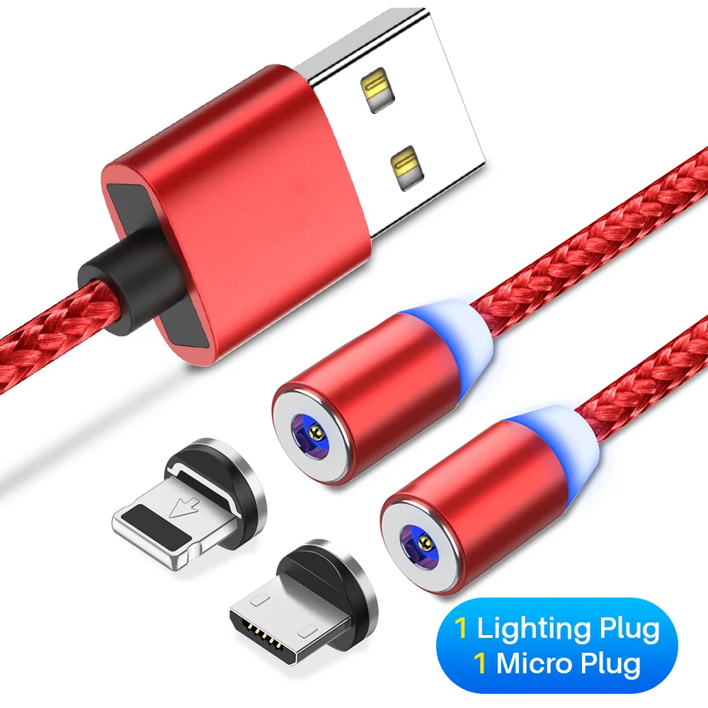 YBD 2 в 1 Магнитный кабель usb type C зарядный провод Магнит Micro USB зарядное устройство освещение для usb для iPhone 11 XR XS - Цвет: micro for iphone