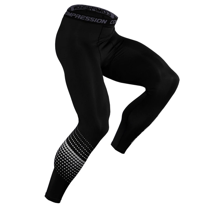 Мужские брюки в горошек с буквенным принтом быстросохнущие эластичные компрессионные удобные спортивные брюки-карандаш Спортивная одежда для бега фитнеса