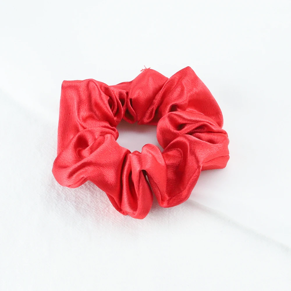 korean hair clips Satin Silk Scrunchies Rubber Elastic Hair Bands Women Girls Cute Solid Ponytail Holder Hair Tie Simple Headband Hair Accessories hair bow for ladies