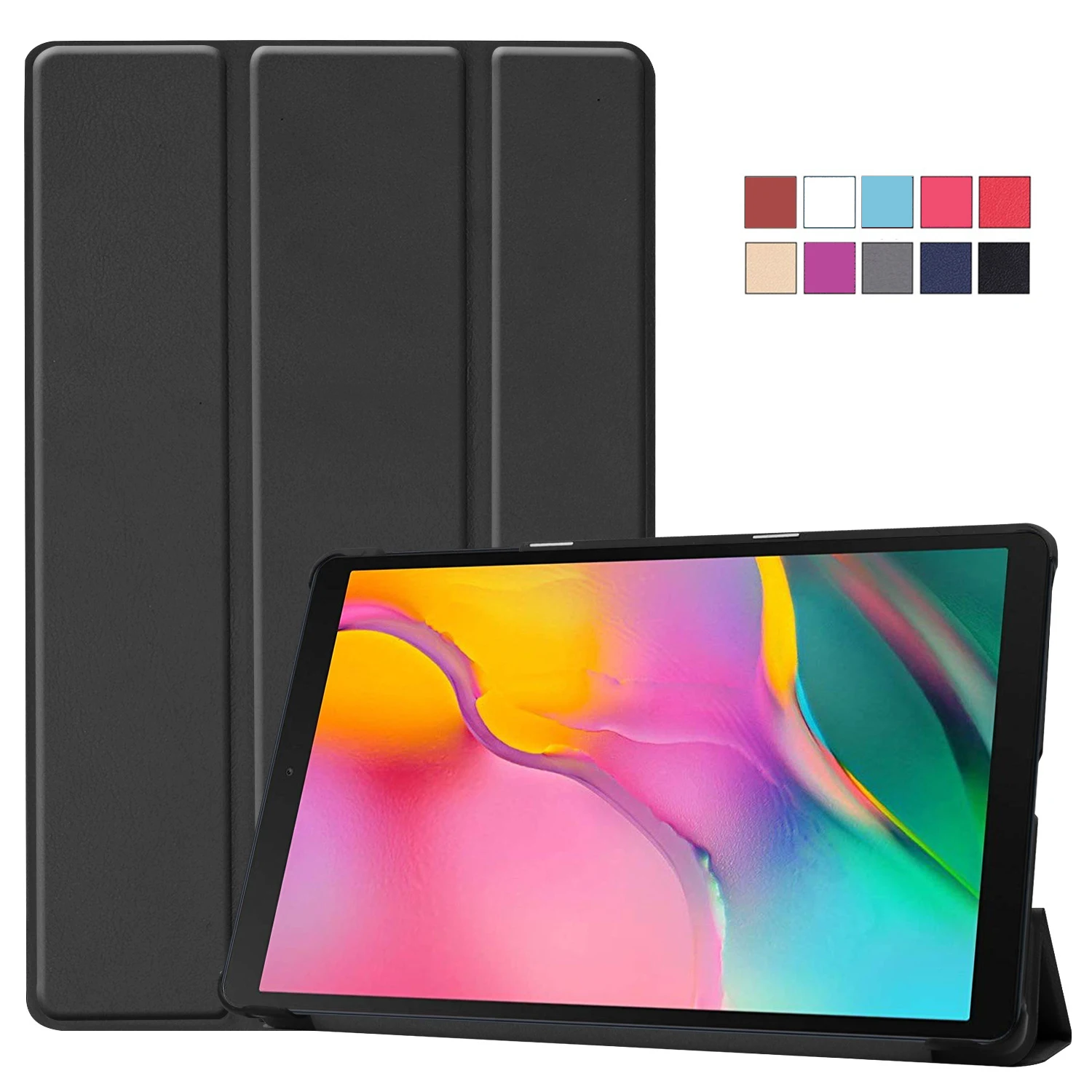 

GOOJODOQ Case for Samsung Galaxy tab a 10.1 t510 Funda PU Leather Smart Cover for Samsung Galaxy Tab A 10.1 2019 T510/T515 Coque