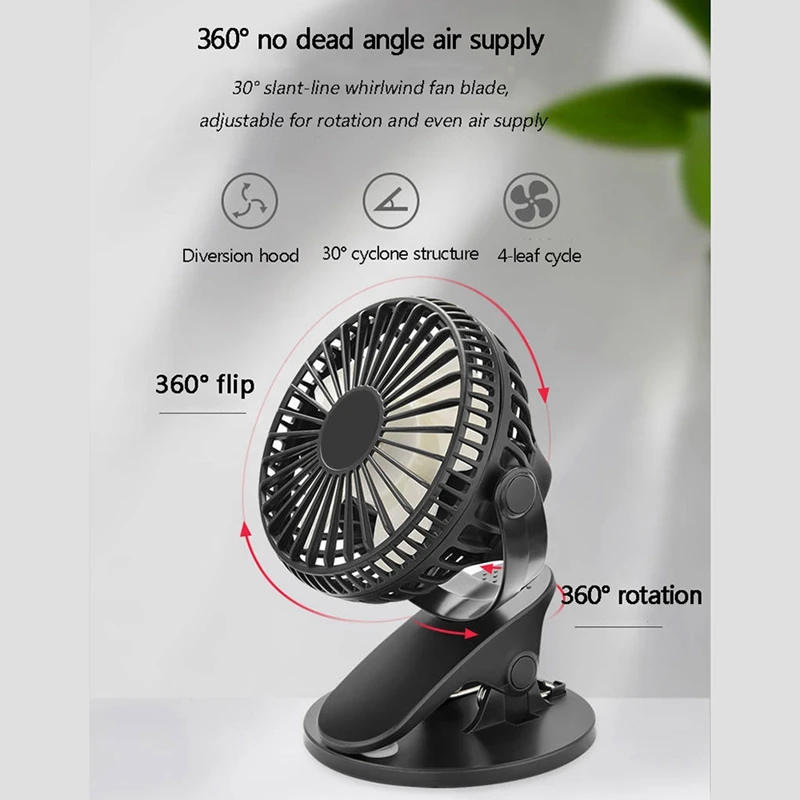Black Zerone Portable Mini Desktop Fans USB Rechargeable Clip on Speeds Adjustable Fan for Office Black Zerone Portable Mini Desktop Fans USB Rechargeable Clip on Speeds Adjustable Fan for Office