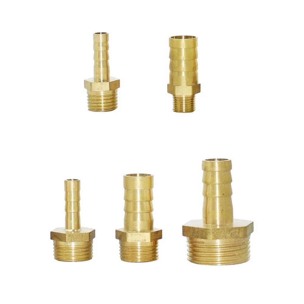 Brass Pagoda Connector 6 8 10 12 14 16 19 25 32mm Hose Barb Connector Thread 1/8 1/4 3/8 1/2 3/4 1inch BSP Brass Pipe Fitting