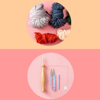 

Embroidery Punchneedle Kit W/ Hoop Cross Stitch Set For Handmade Beginner Home Living Room Decor New