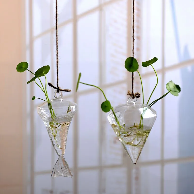 Home Planters Clear Glass Flower Plant Stand Hanging Vase Ball Terrarium Container For Garden And Home Decor