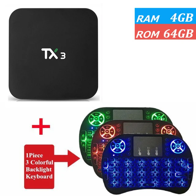 TX3 Amlogic S905X3 Android 9,0 ТВ приставка 4G ram 32GB 64GB rom четырехъядерный 2,4G/5 GHz Wifi BT H.265 2G 16G 8K медиаплеер - Цвет: 4G 64G I8 Backlit