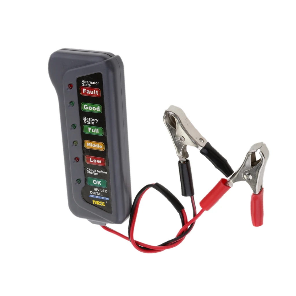 Car Battery Load Tester 12V Alternator Checker With LED Lights Display