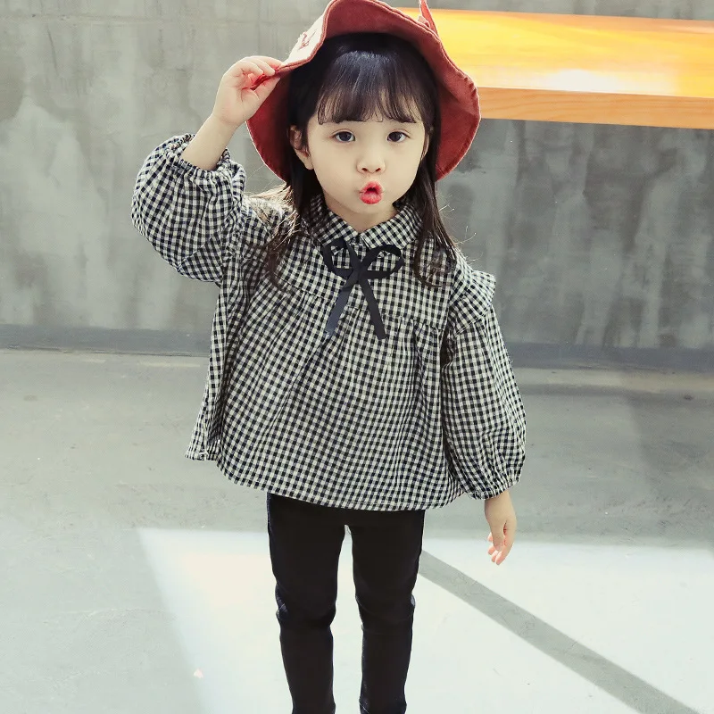 

Baby Plaid Set 2019 Spring Clothing New Style GIRL'S Suit 1-3 Baby Girls Set Plaid Shirt Set
