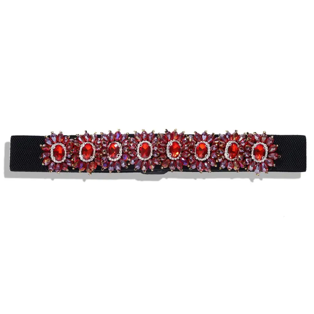 Vedawas ZA Роскошные блестящие пояса с кристаллами для женщин трендовый пояс ручной работы кожаный ремень ювелирное изделие Double Eleven - Окраска металла: 6