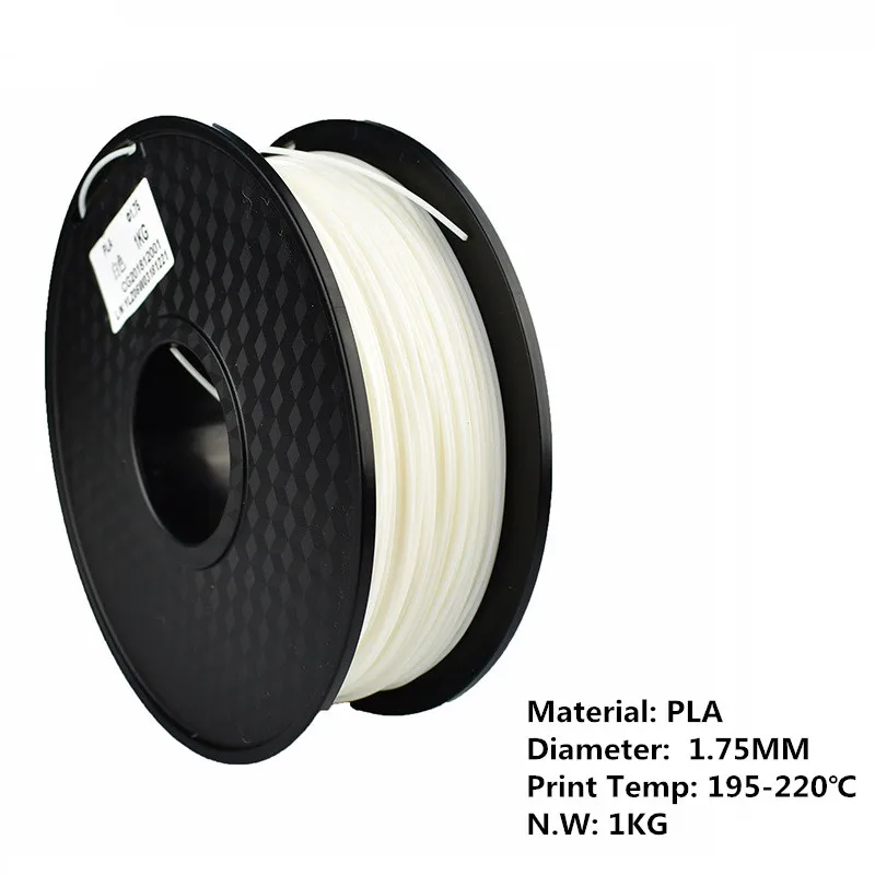 EasyThreed 3d принтер PLA нить 1,75 мм нить мерная+/-0,05 мм 1 кг Белый 3D пластик печатный материал для RepRap - Цвет: Белый
