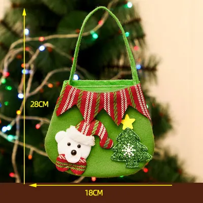 DM COS Рождественский Подарочный мешок, Рождественский детский мешок для конфет, хлопок, Санта, лось, медведь, канун Рождества, переносная сумка для конфет, Санта-тоут - Цвет: M
