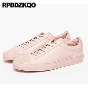 

large size lace up 12 44 genuine leather women sneakers designer shoes china trainers pink chinese luxury round toe 11 flats