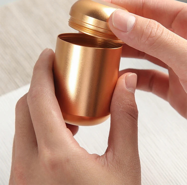 1Pcs Metal Capsule Travel Portable Tea Seal with Cover Coffee Bean Candy Cookie Collection Storage Tank Kitchen Storage