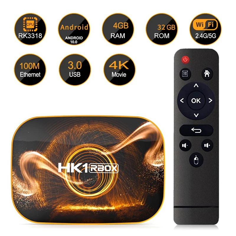 Smart TV Box Android 10 0 4 Гб RAM 32 ГБ ROM BOX 4K медиаплеер USB3.0 телеприставка для Netflix Youtube US