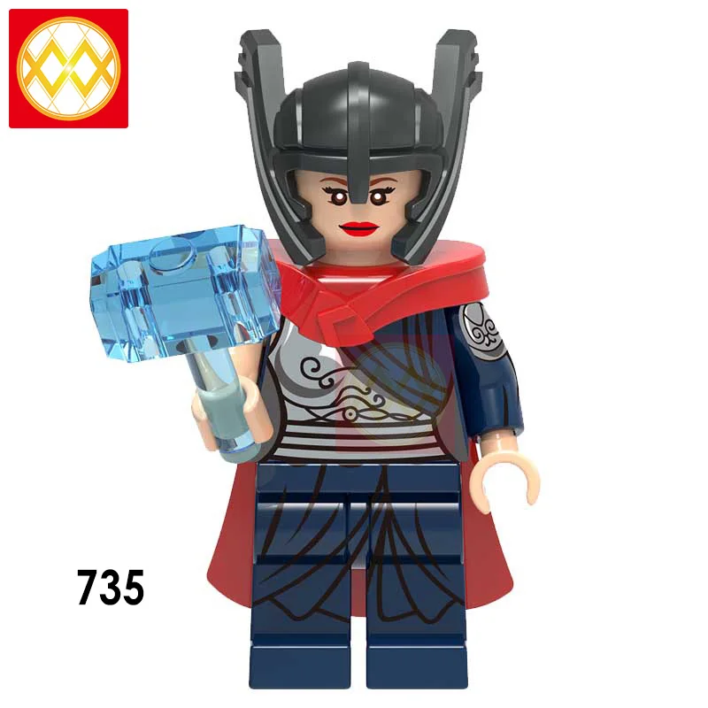 Тор Локи X0269 строительные блоки леди Тор недостойный Тор один Frigga Valkyria Hela Heimdall Asgard детские игрушки - Цвет: XH735