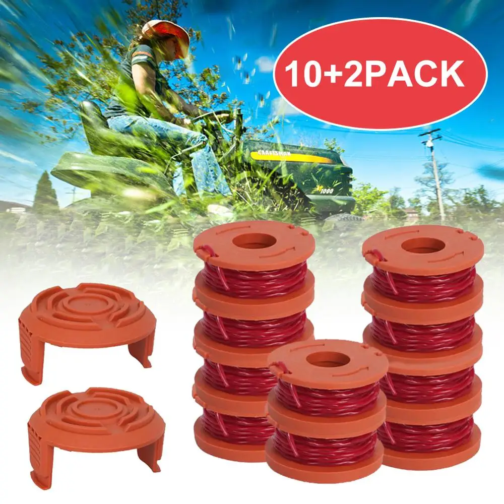 

12pcs Rope Grass String Trimmer Spool Set Wire Line Parts Strong Toughness Cap Cover Durable Replacement Coil Outdoor