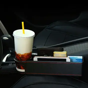 

Storage Box Car Organizer Seat Gap PU Case Pocket Car Seat Side Slit for Wallet Phone Coins Keys Cards For Universal