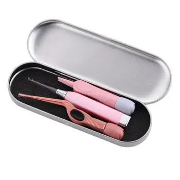 

LED Light Booger Clip Ear Pick Kids Ear Spoon Safe Tweezer Ear Clean Tool Comfortable Ear Cleaner (Ear Spoon, Ear Tweezer, Booge