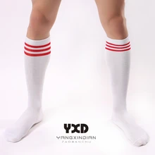 

2Pairs/Men's Socks Man Cotton Striped Sports Socks Men College Style White High Socks Mans Wicking Comfort Breathable Long Socks