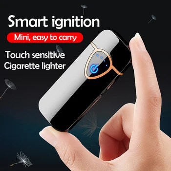 

New Touch Screen Sensor Cigarette Lighter USB Charging Tungsten Electric Lighter Windproof Flameless Premium Lighter Gift Hot