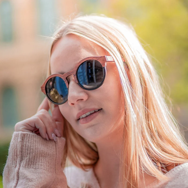 Eva Handmade Oval Wooden Sunglasses Polarized For Men Women 2021 Brand Designer Sun Glasses