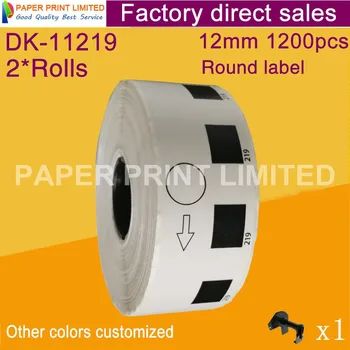 

2 Refill Rolls Compatible DK-11219 Label Diameter 12mm Round 1000Pcs Compatible for Brother Printer QL-570/700/710/720 DK-1219