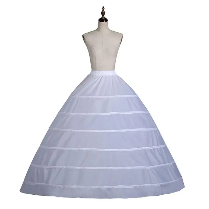 Свадебное платье юбка костюм поддержки подъюбник скольжения большой 6-Hoops Yarnless Нижняя юбка для невесты женщин