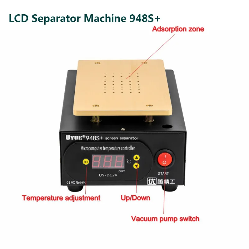 UYUE 948S Встроенный вакуум+ lcd сенсорный экран Сепаратор машина комплект 110 V/220 V