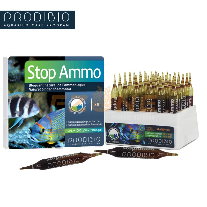 PRODIBIO Stop Ammo натуральный Блиндер аммиака уменьшает производство нитритов в аквариумах