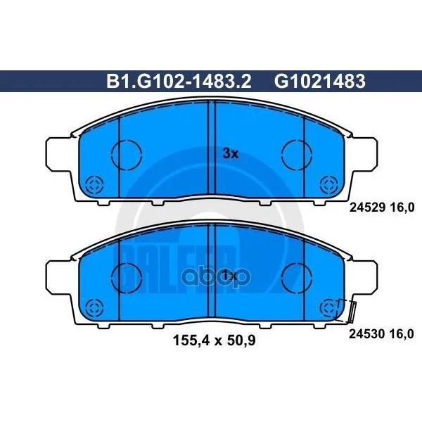 Колодки Тормозные Передние Galfer B1g10214832 GALFER арт. B1G10214832