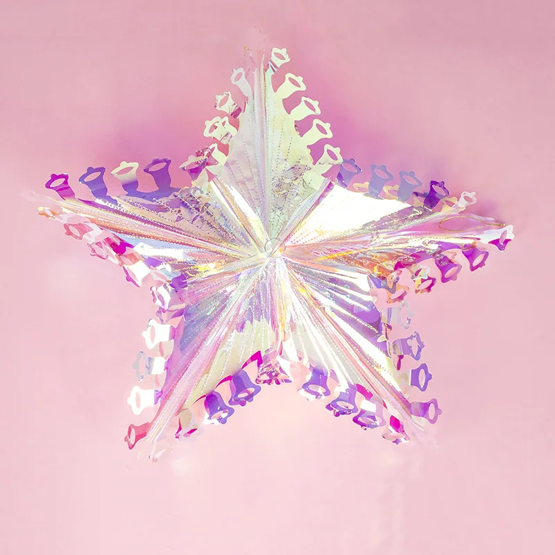 Красочный отражающий свет лазерный цветок Звезда Рождественский орнамент на Рождество дерево топ подвесной кулон украшения для домашнего праздника аксессуары - Цвет: 9