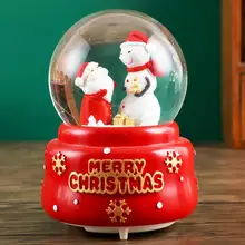Globe de neige musical décoratif, décoration de bureau, cadeau d'anniversaire exquis, père noël